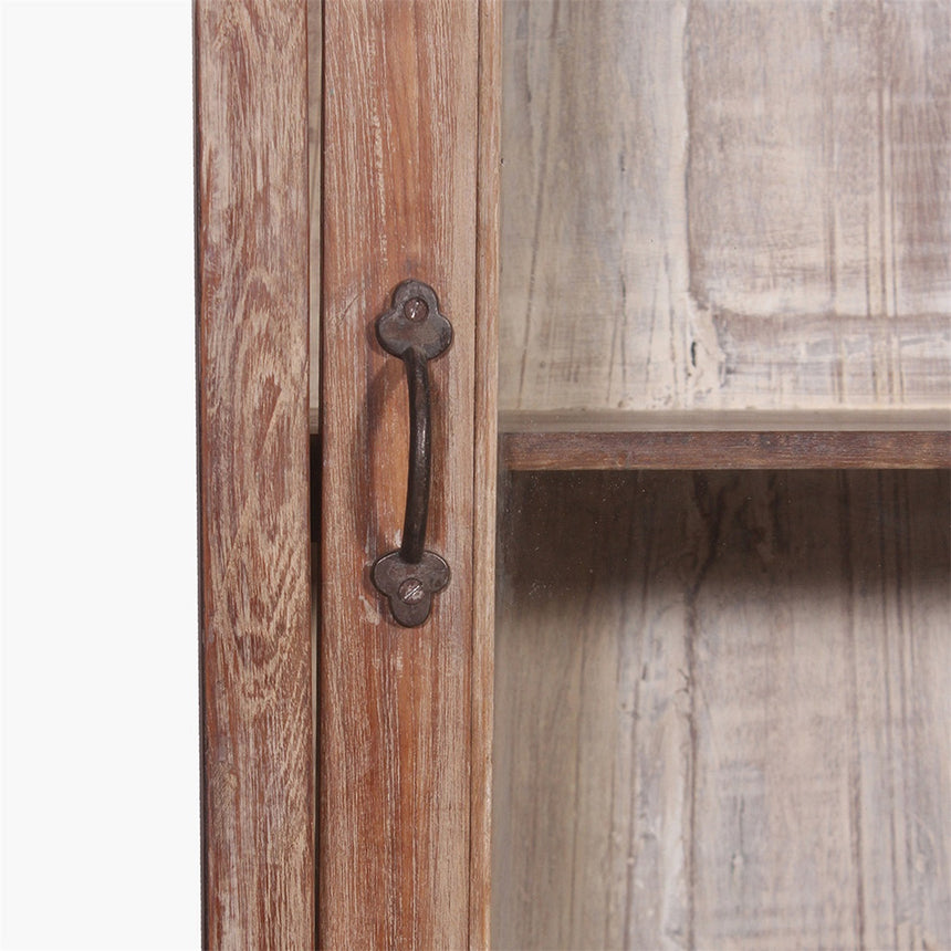 Teak glass door cabinet