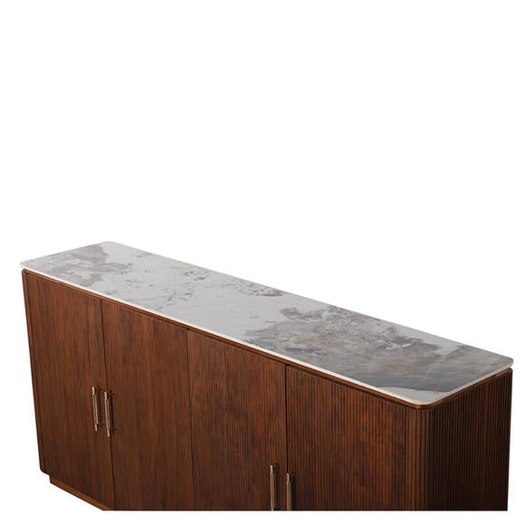 Urban Chique dressoir / komód – Kerámia márvány felülettel és dió furnér vázzal