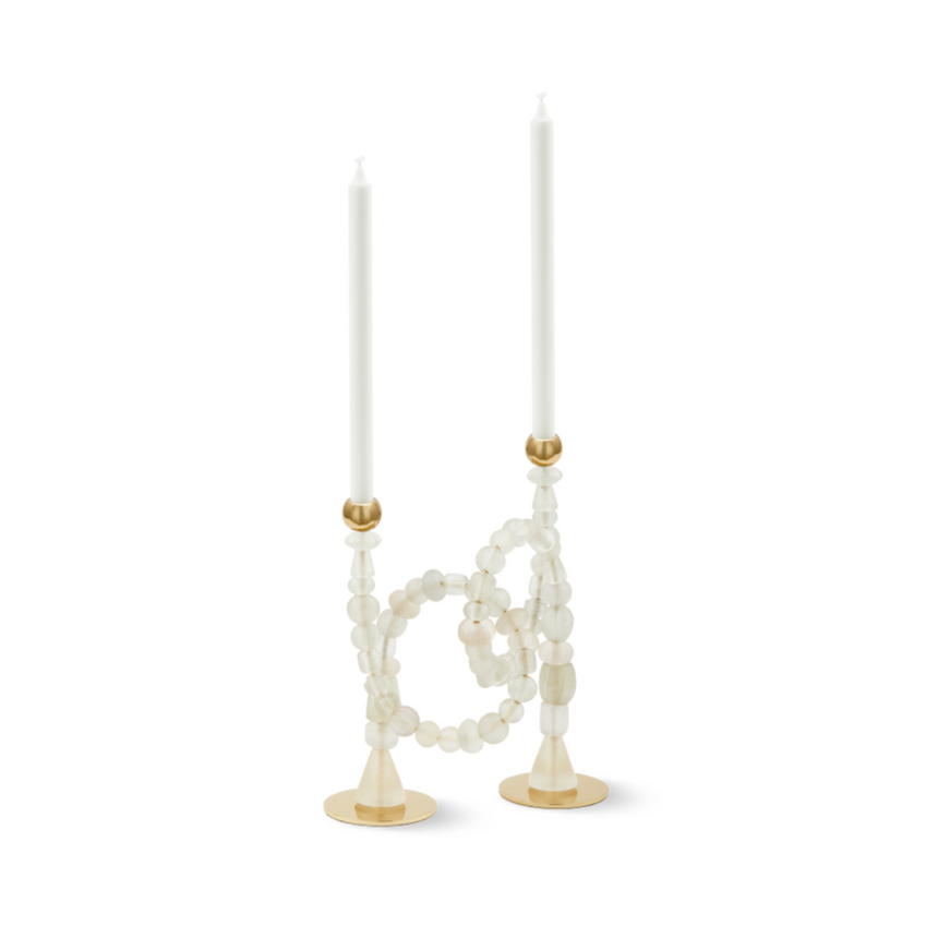 Beads metal candle holder