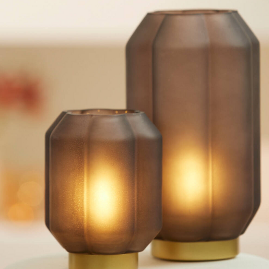 Yvias üveg asztali lámpa matt Ø15