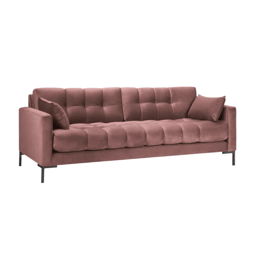 Mamaia 3 személyes bársony kanapé fekete lábbal