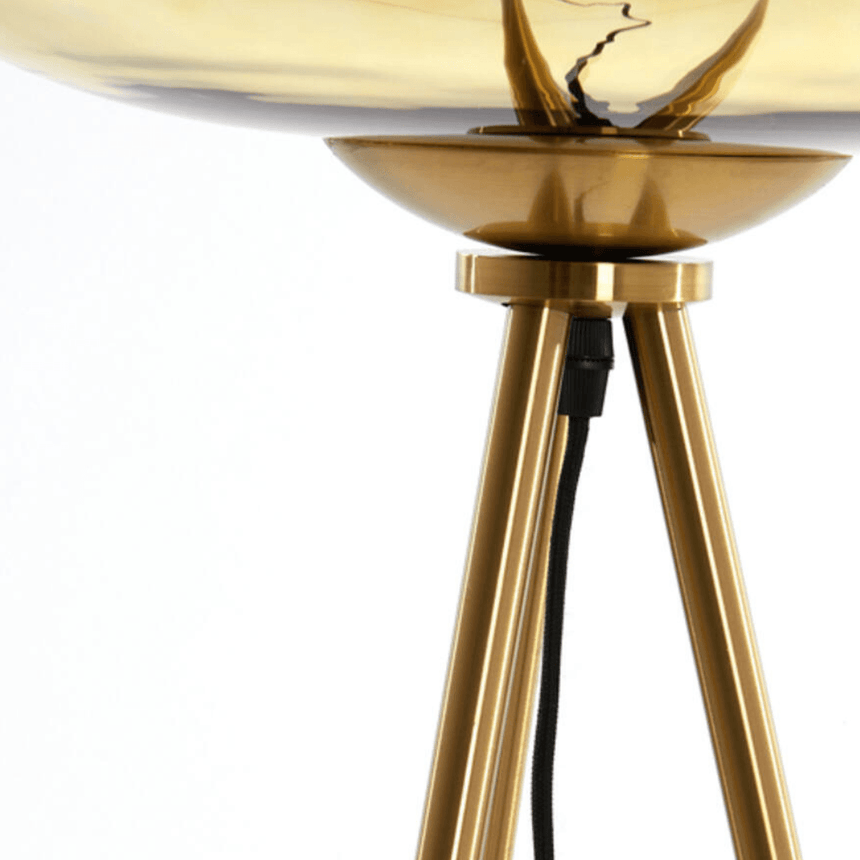 Mayson glass floor lamp with gold base