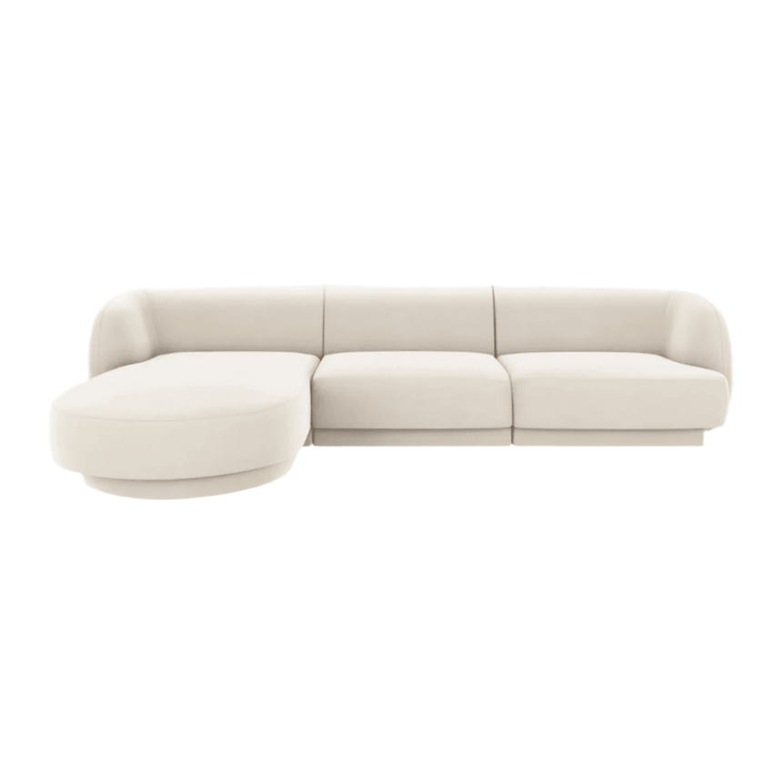 Miley balos bársony sarokkanapé 255x156