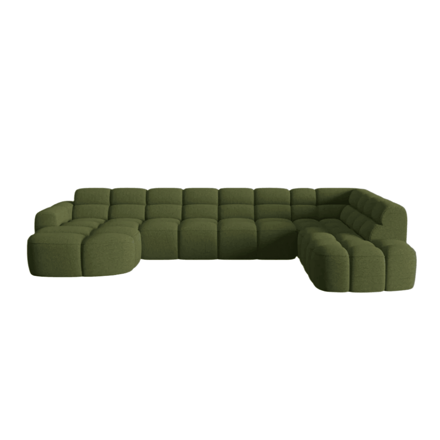 Lisa U-shaped fabric sofa with right corner unit