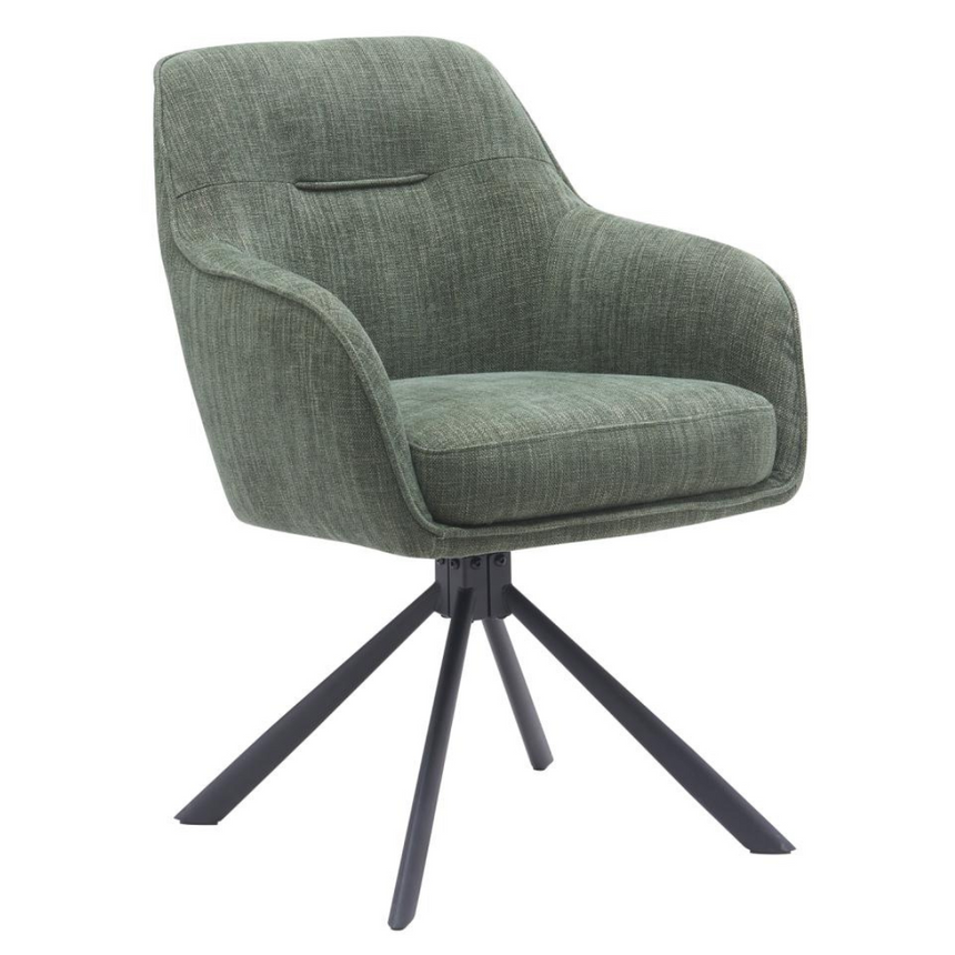 Avola fabric swivel chair with metal legs