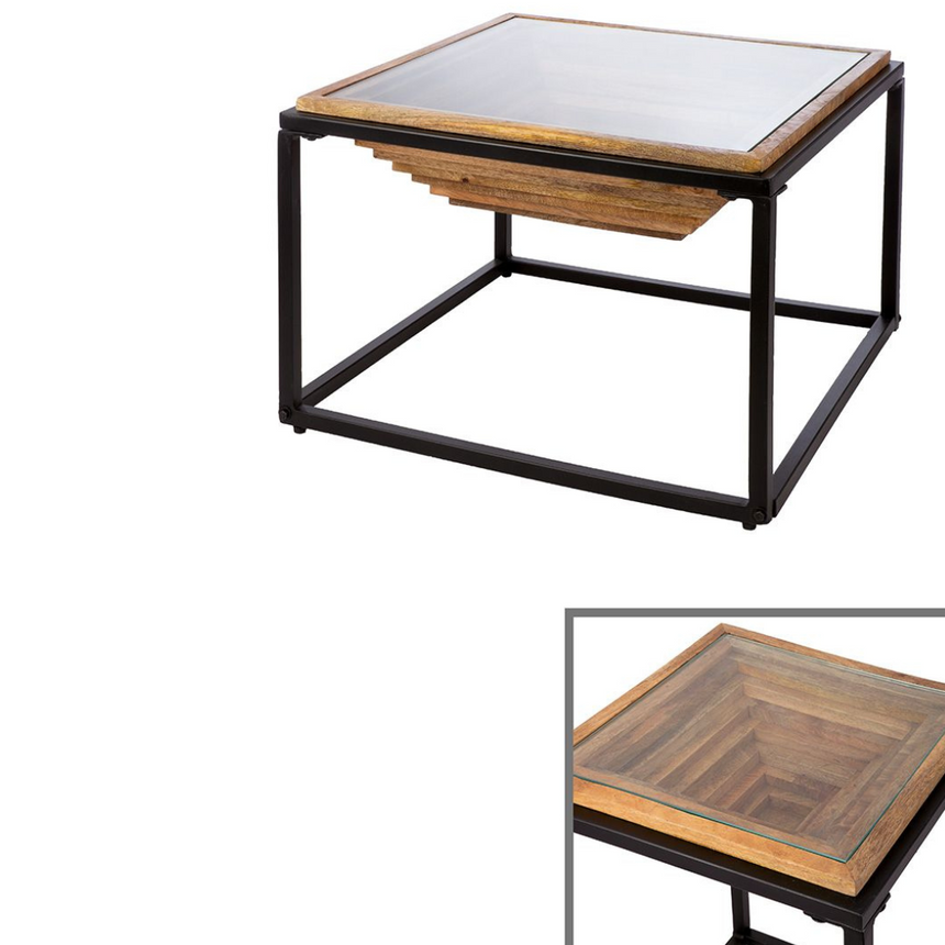 Natural wood coffee table