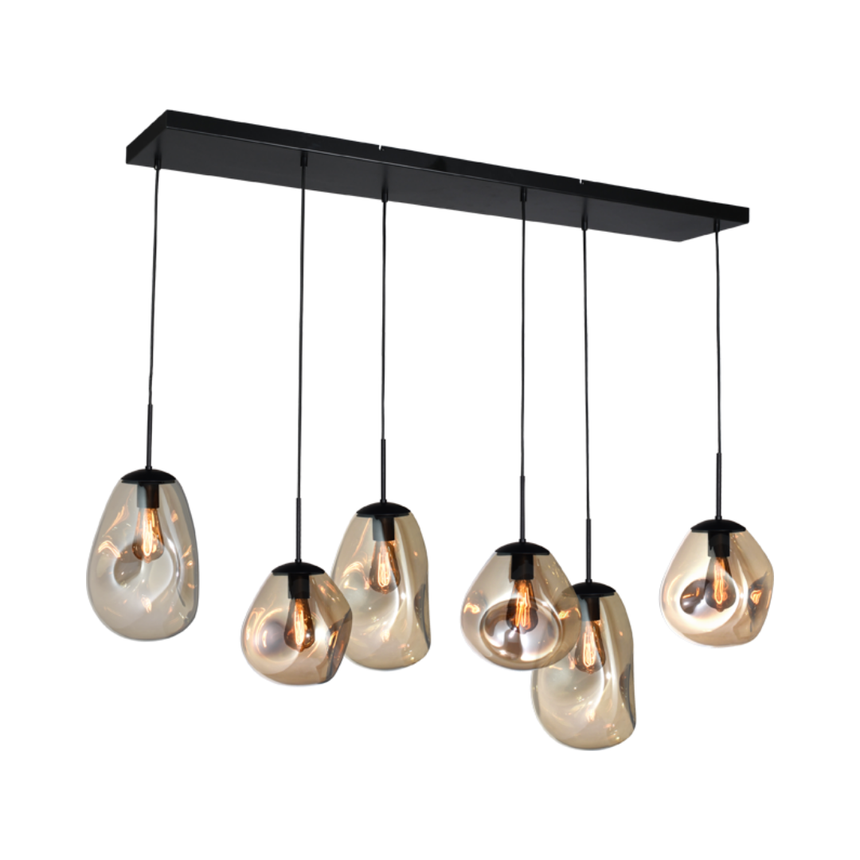 Lava 6 izzós arany üveg függőlámpa