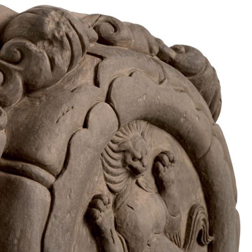 Jasper round metal flower pot medium