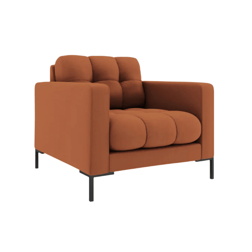 Mamaia fabric armchair with black legs