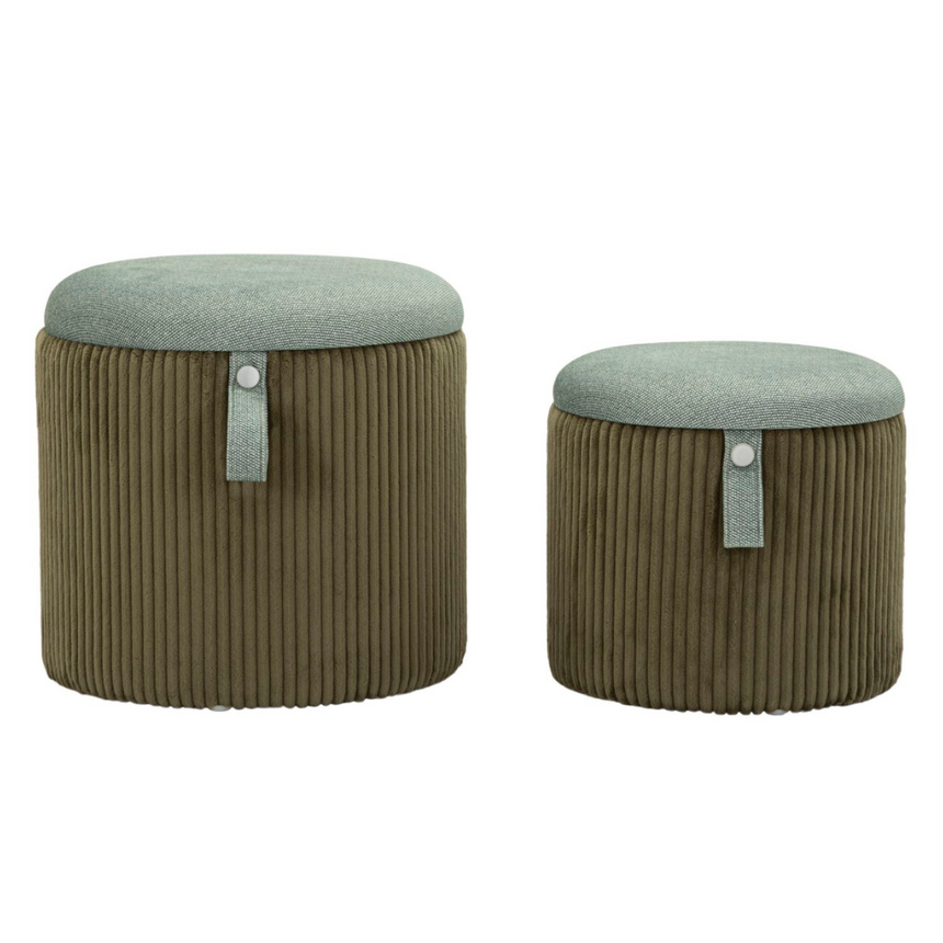Bolzano corduroy pouf set