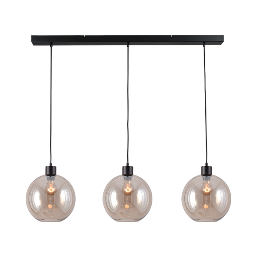 Lazise arany üveg függőlámpa fekete foglalattal