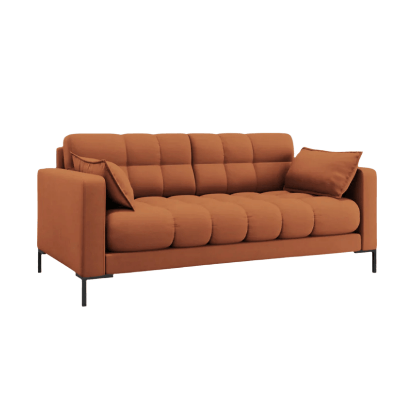 Mamaia 2-seater fabric sofa with black legs