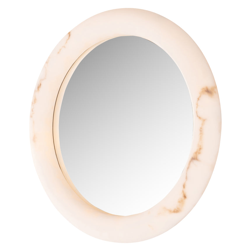 Oravelle fali lámpa és tükör – Műalabástrom felülettel, 60 cm