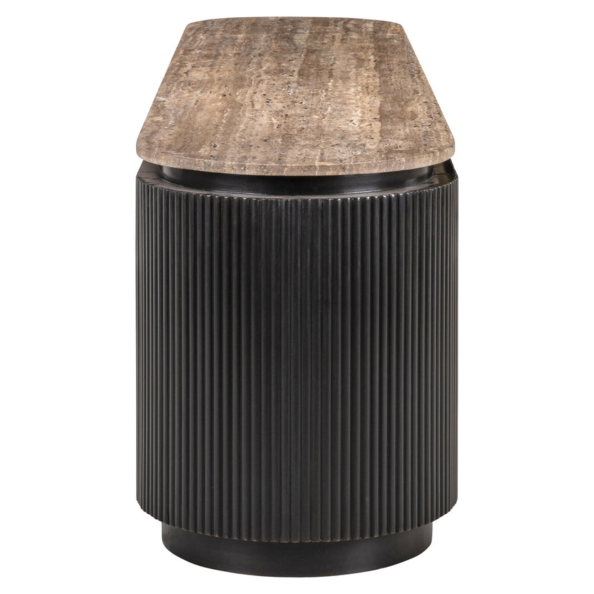 Russo TV szekrény – Travertin mészkő fedlappal és sárgaréz részletekkel