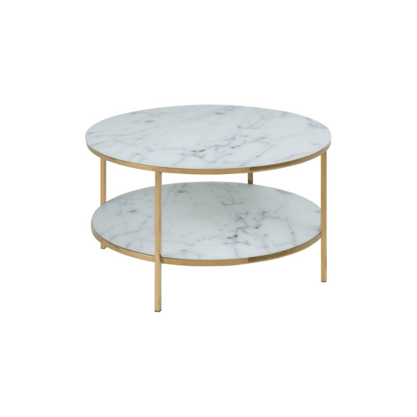 Alisma glass coffee table with shelf Ø80