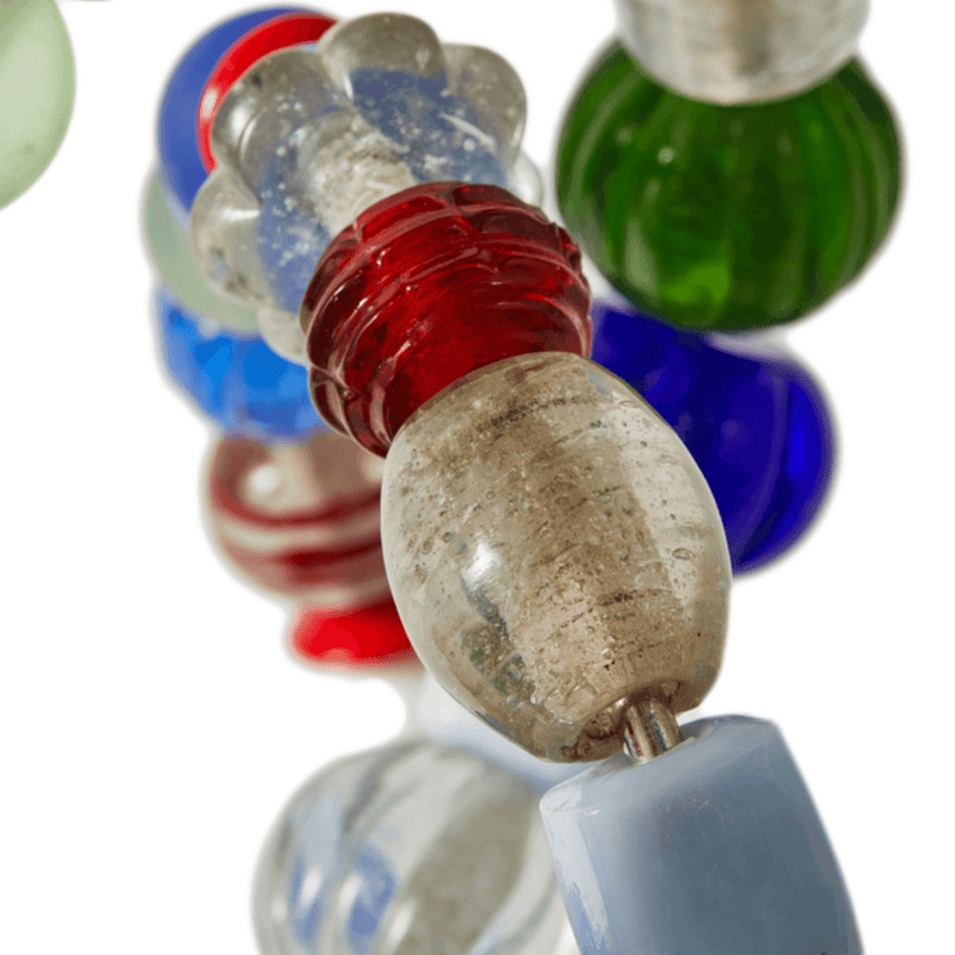 Beads metal candle holder