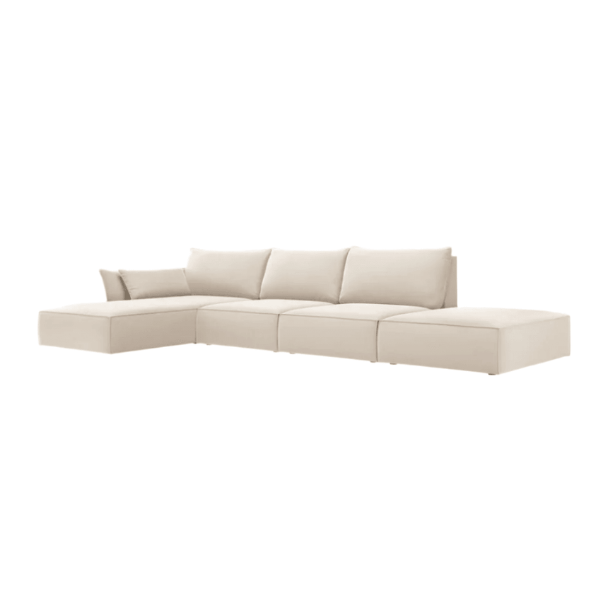 Kaelle left velvet corner sofa 364x171