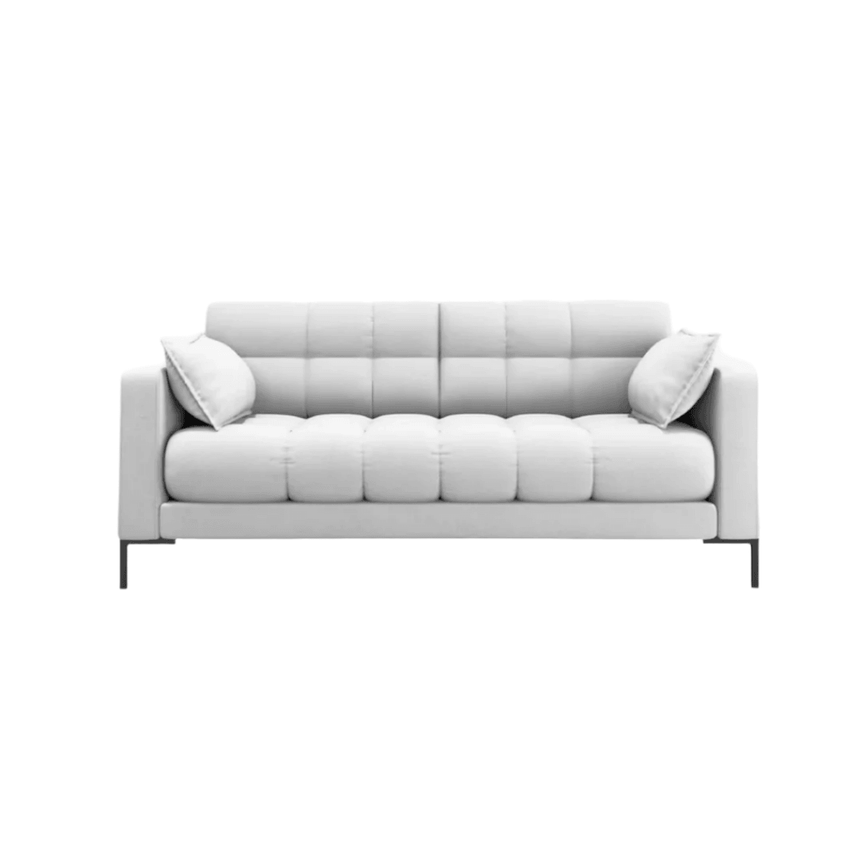 Mamaia 2-seater bouclé sofa with black legs