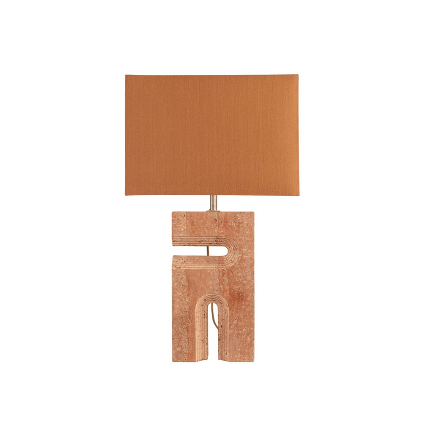 Reso Two terracotta limestone table lamp