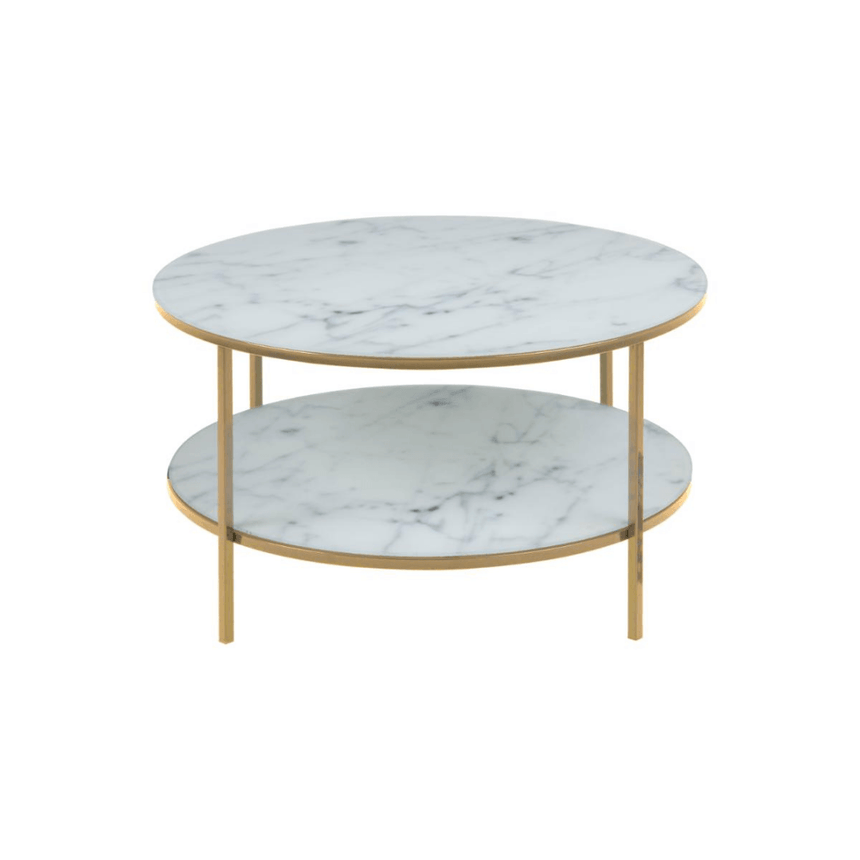 Alisma glass coffee table with shelf Ø80