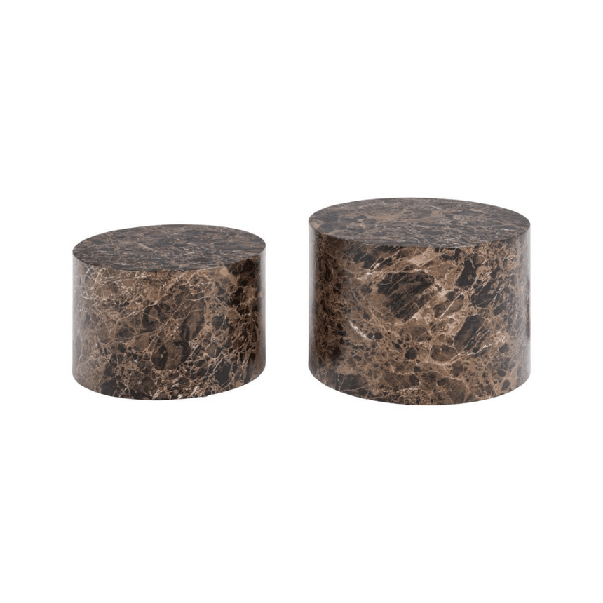Dice marble effect coffee table set Ø58