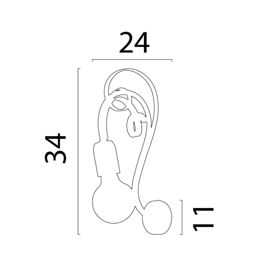 Curlie metal wall lamp