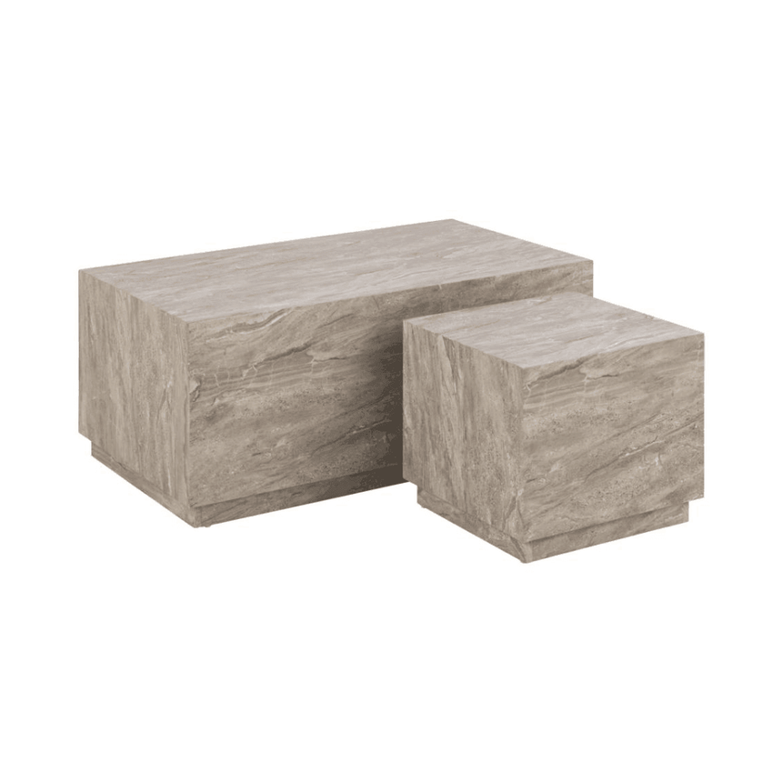 Dice marble effect coffee table set 100x60