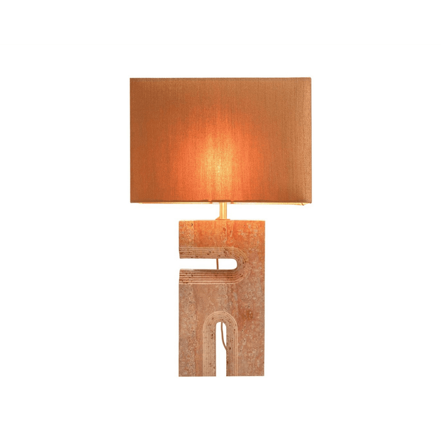 Reso Two terracotta limestone table lamp