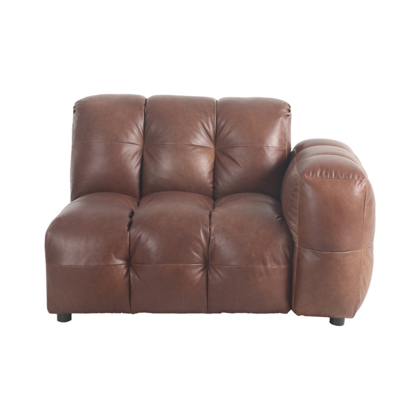 Hackman right-hand leather sofa element