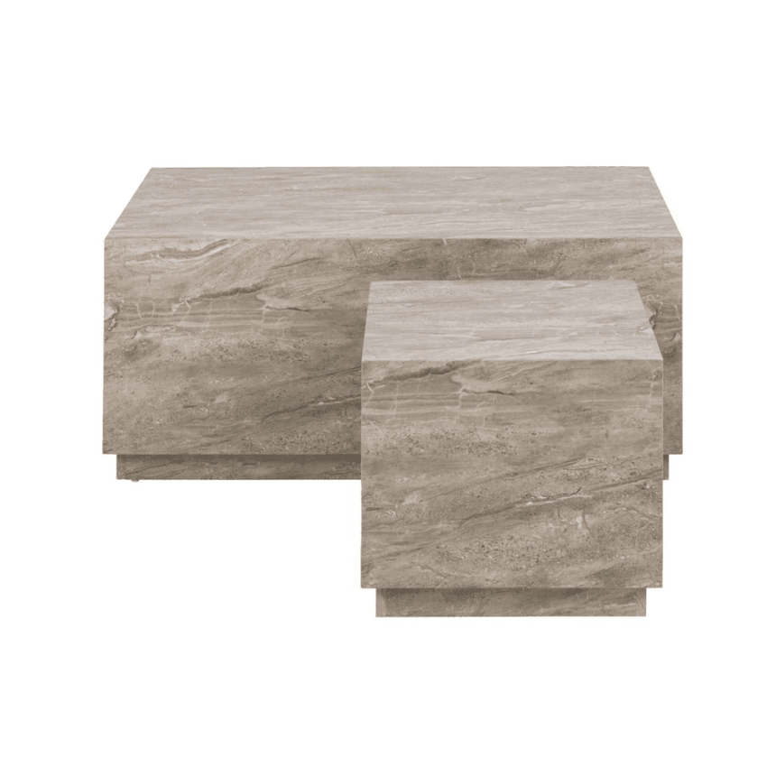 Dice marble effect coffee table set 100x60