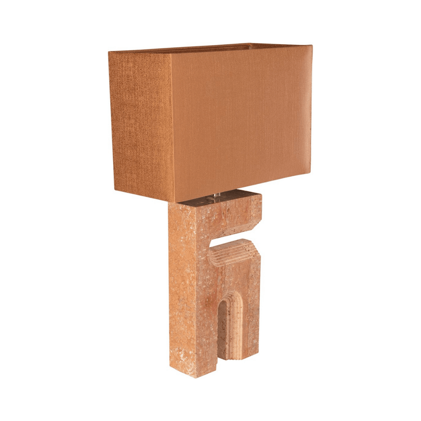 Reso Two terracotta limestone table lamp