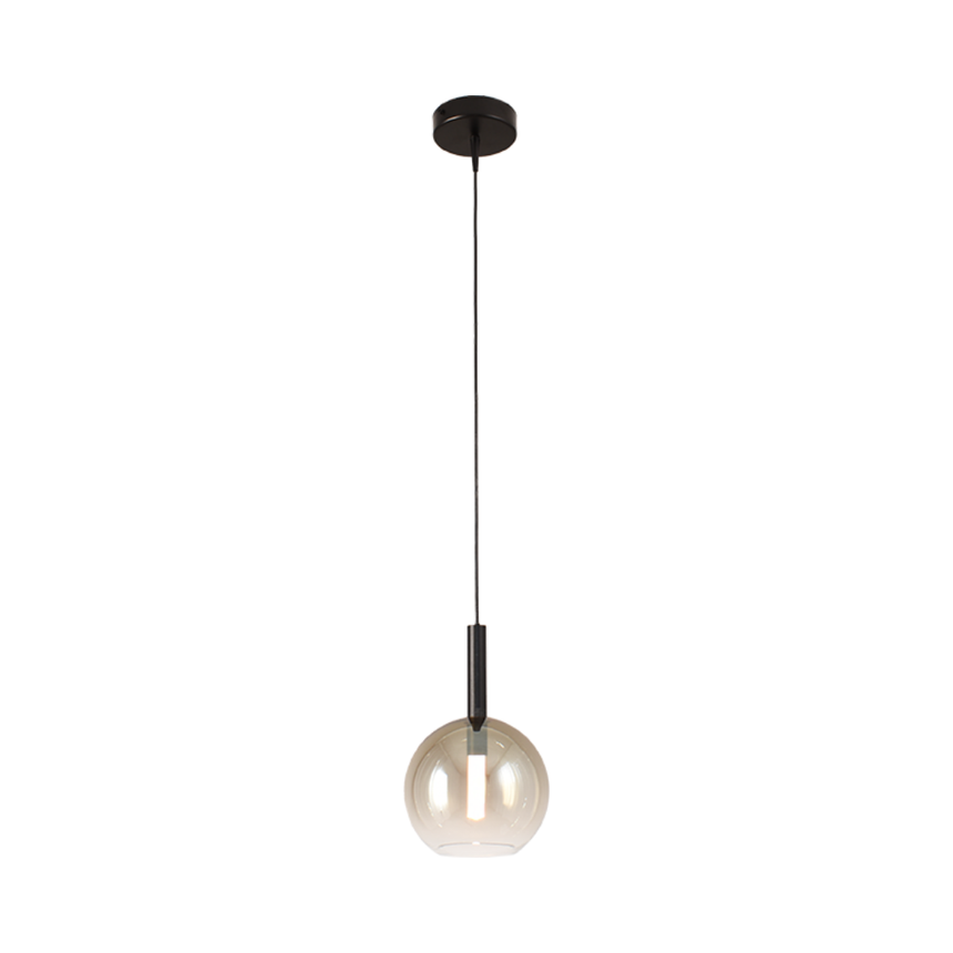 Lido arany üveg függőlámpa fekete foglalattal