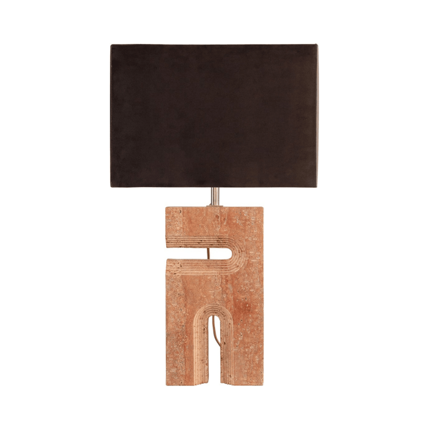 Reso Two terracotta limestone table lamp