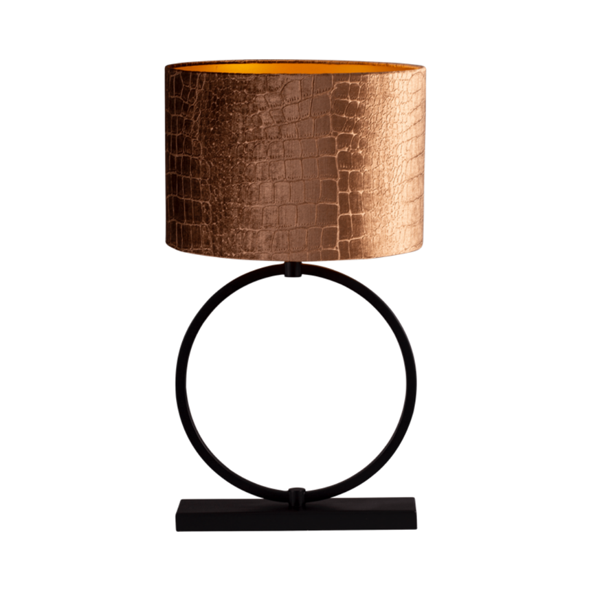 Devon szövet asztali lámpa fekete vázzal 67