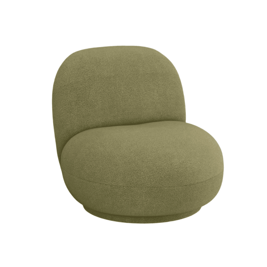 Chuck bouclé swivel armchair
