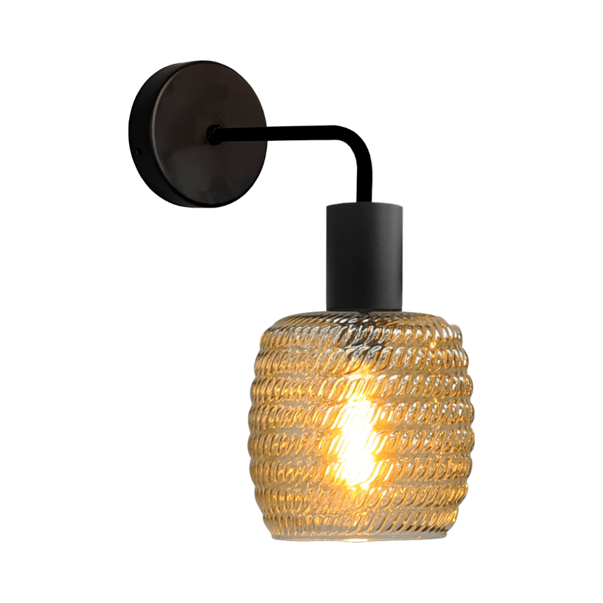 Bounty Downlight glass wall lamp with black socket