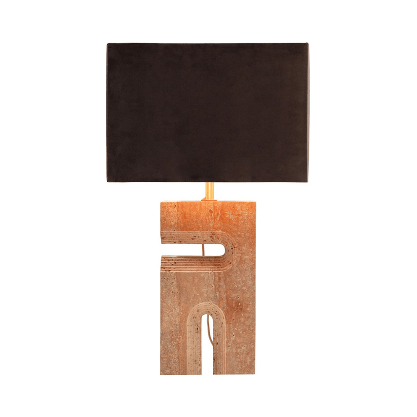 Reso Two terracotta limestone table lamp