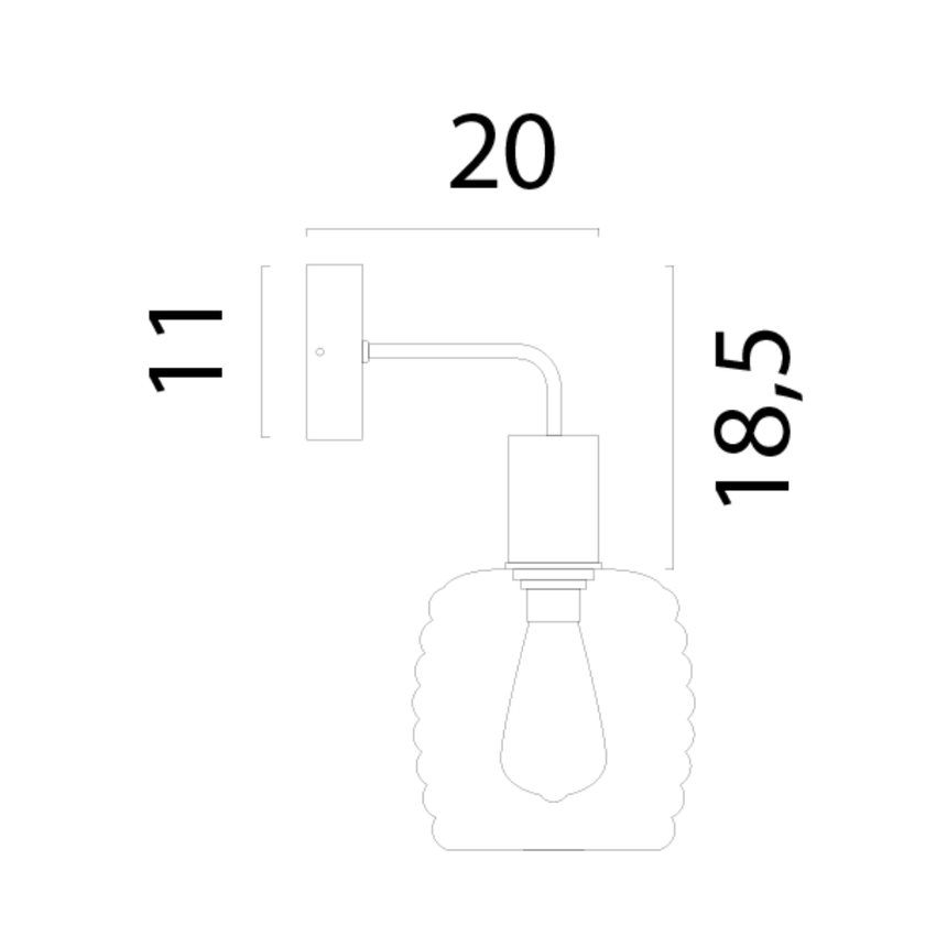 Bounty Downlight glass wall lamp with gold base