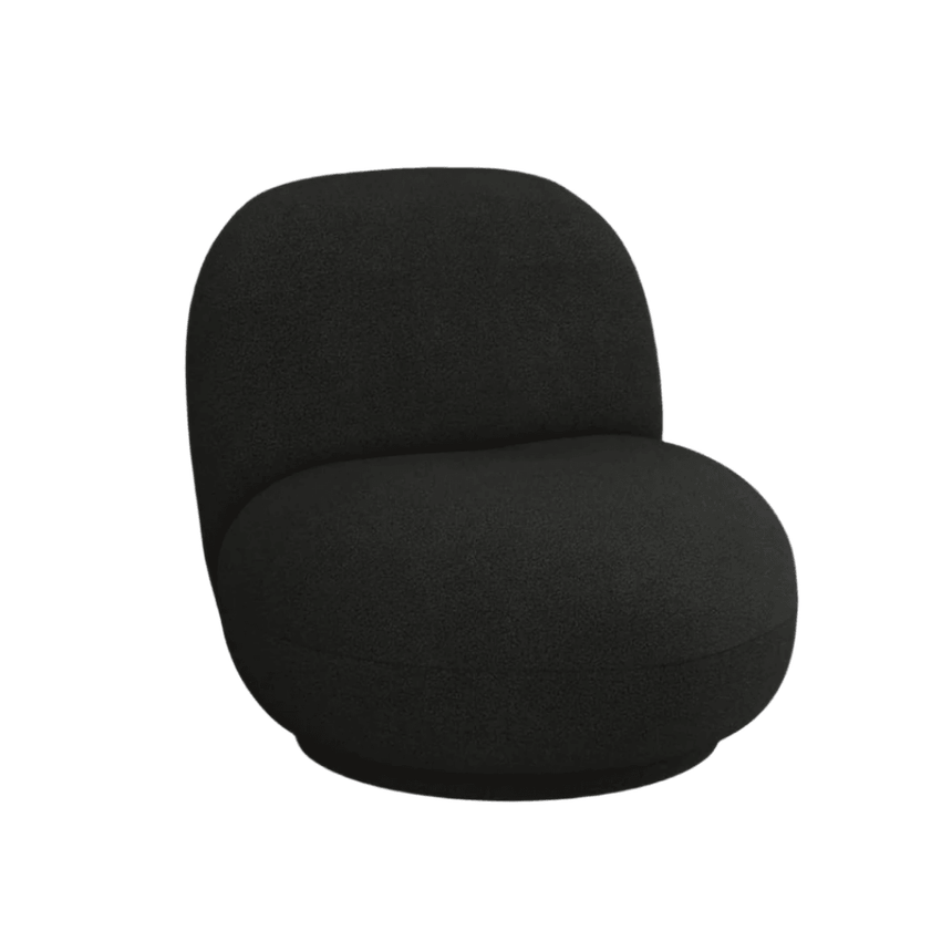 Chuck bouclé swivel armchair