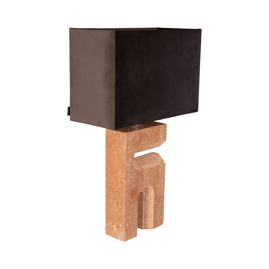 Reso Two terracotta limestone table lamp