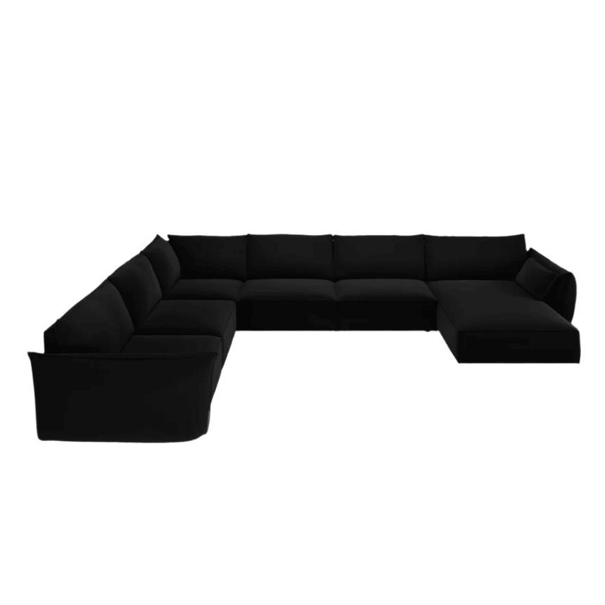 Kaelle U-shaped velvet sofa with left corner unit