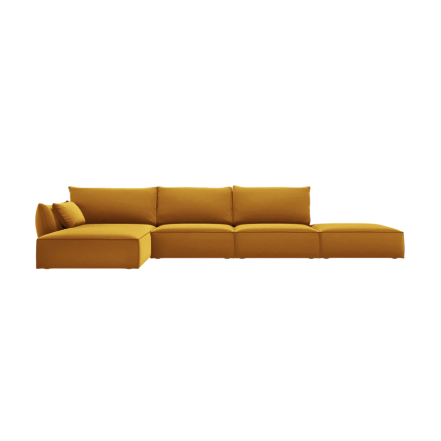 Kaelle left velvet corner sofa 364x171