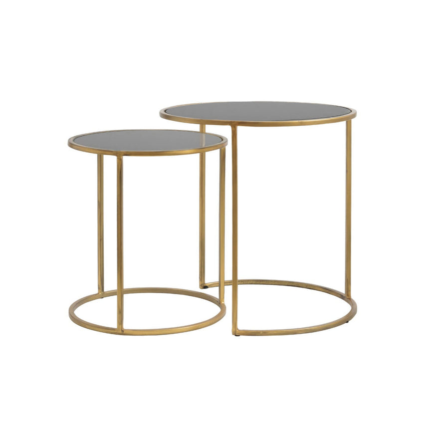 Duarte üveg lerakóasztal szettben arany lábbal