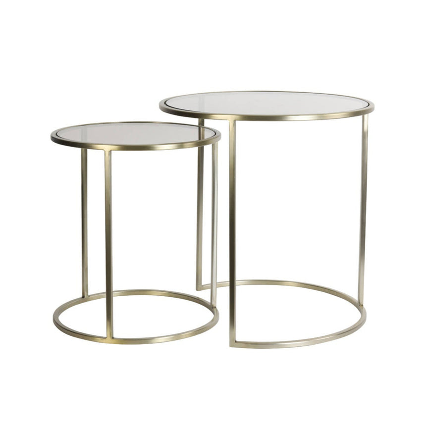 Duarte üveg lerakóasztal szettben arany lábbal