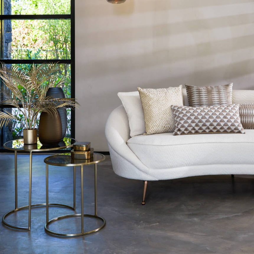 Duarte üveg lerakóasztal szettben arany lábbal