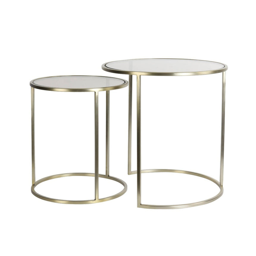 Duarte üveg lerakóasztal szettben arany lábbal