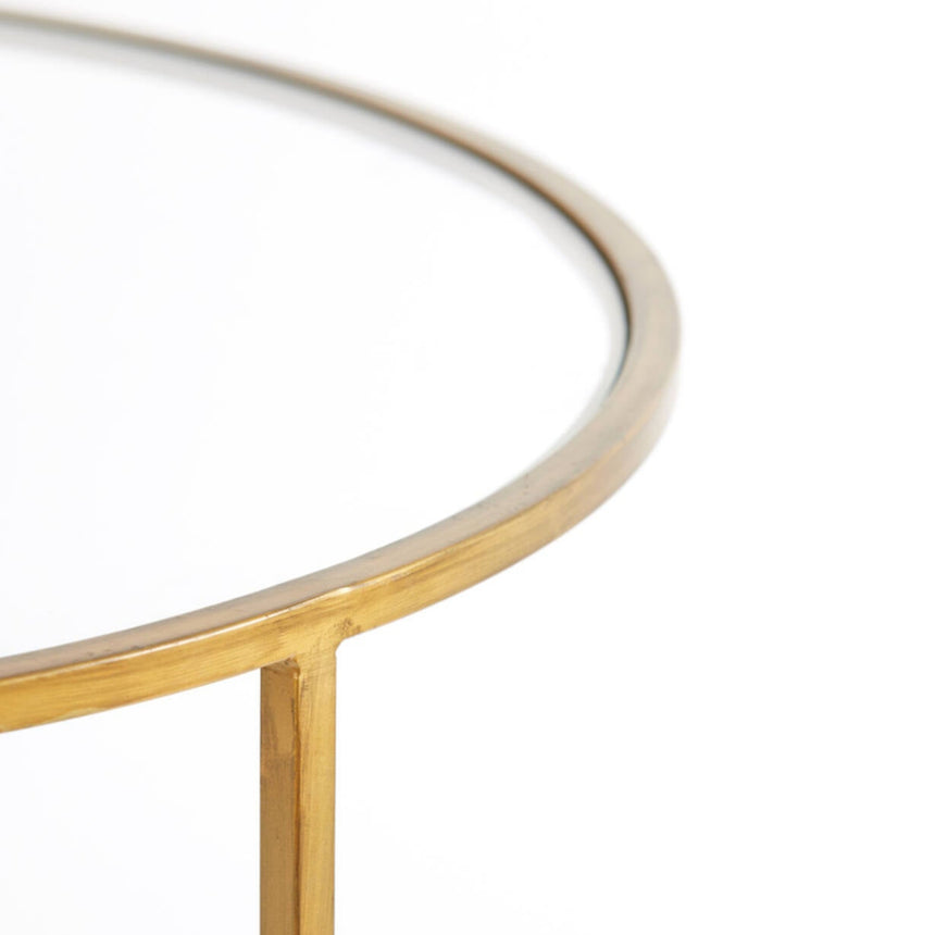 Duarte üveg dohányzóasztal szettben arany lábbal