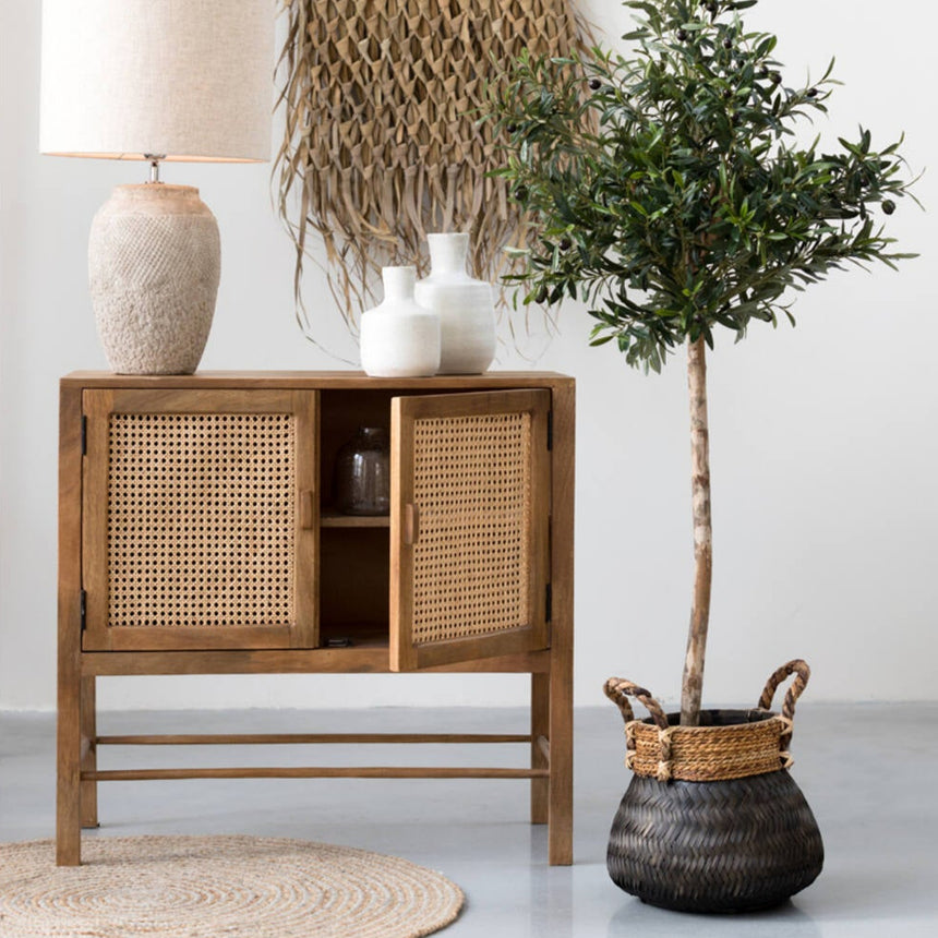 Yellow wooden dining table