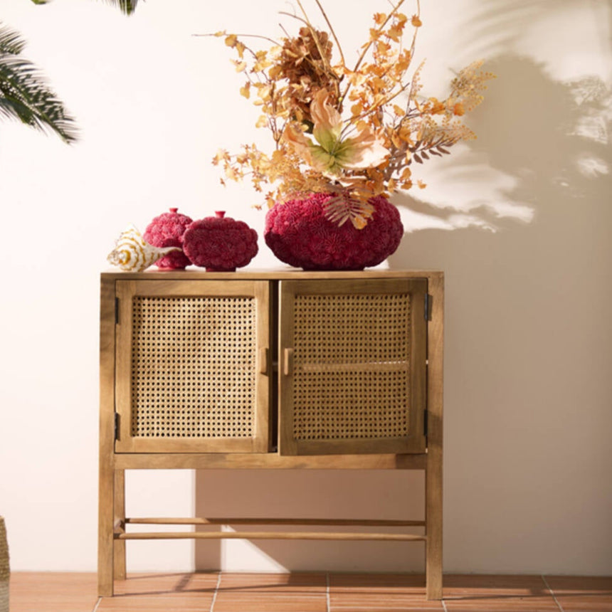 Yellow wooden dining table