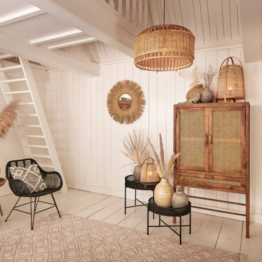 Yellow wooden dining table